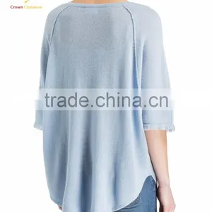 100% Cashmere Knitted Sweater Women Fashion Poncho thumbnail-3