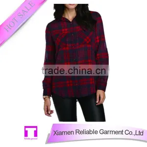 Fashionable China Manufacturer Women Chiffon Blouse thumbnail-1