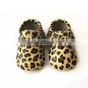 New Model Rubber Sole Shoes Leopard Baby Moccasin Shoes thumbnail-1