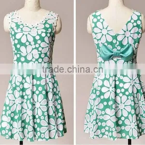 Nice Flower Printing Prom Skirt Summer Dresses thumbnail-1