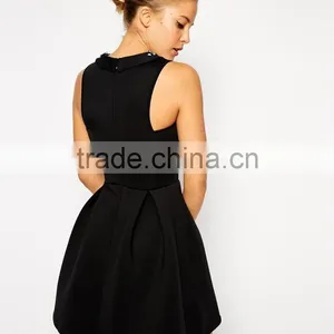 Premium Skater Dress in Structured Bonded Fabric With thumbnail-2