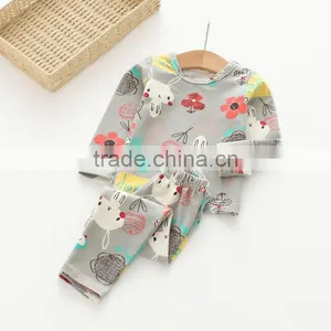 Autumn New Style Animal and Flower Printing Cotton Soft Girl Pajamas thumbnail-6