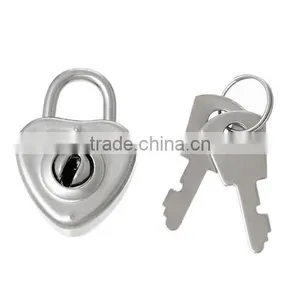 Silver Tone Jewelry Box Locks Heart Latch With 2 Keys 3.1cmx2.2cm thumbnail-1