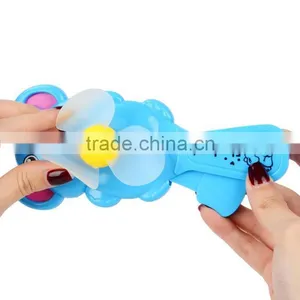 Summer Children's Portable Cartoon Hand Press Fan Creative Mini Hand-held Manual Fans Promotional Gifts for Kids thumbnail-2