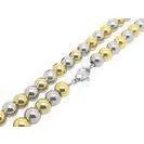 Three Tone Stainless Steel Ball Chain Necklace Gold Link Chain Fashion Mens Jewelry thumbnail-1