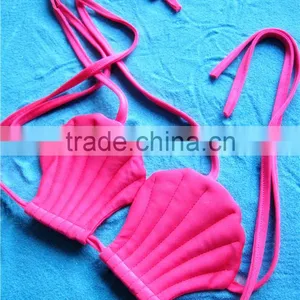 Kids Swimwear Shinny Mermaid Scales Beachwear Shell Top&mermaid Buttoms thumbnail-4
