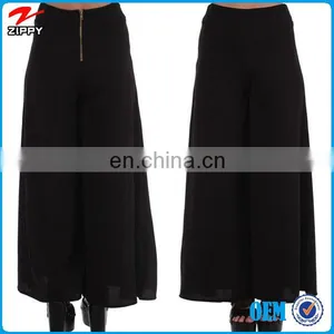 China Manufacturer Black Fashion Cheap Palazzo Pants thumbnail-1