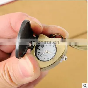 2017 New Fashion Retro Style Diamond Heart Alloy Heart Pocket Necklace Watch Christmas Gift for Girlfriend thumbnail-1