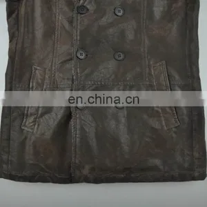 2015 Last Fashion Mens Hot Selling Handsome pu Leather Mens Long Coat thumbnail-5