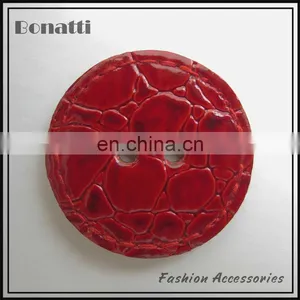 Fancy Red Leather Coat Buttons thumbnail-1