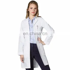 OEM Ladies White Polyester Cotton Lab Coat for Women thumbnail-3