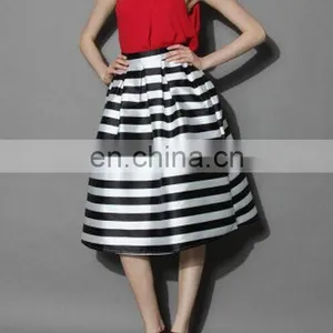 Stripes Full A-line Midi Skirt thumbnail-3
