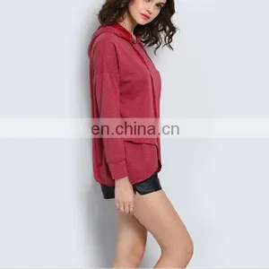 Autumn Fashion Women Irregular Hem Hoody Sweater Leisure Slim Hooded Sweatshirt thumbnail-4