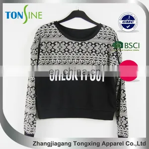 Letter Printing Pullovers for Women's Long Sleeve Jacquard thumbnail-1