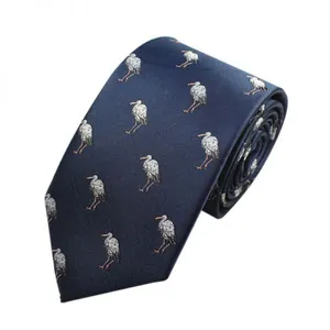Gray Satin Mens Jacquard Neckties Plain High Stitches thumbnail-1