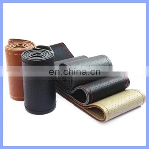 Hand Sewn Car Steering Wheel Sets Manufacturers Selling Universal For All Cars Real Leather Car Steering Wheel Cover thumbnail-1