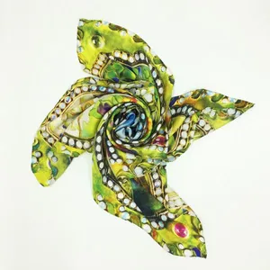 Super Soft Lady's Fashionable Custom Digital Printed Silk Scarf thumbnail-4