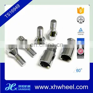 4PC 12x1.5 Chrome Steel Wheel Lug Bolt Lock Set With 2 Keys for Cars thumbnail-1