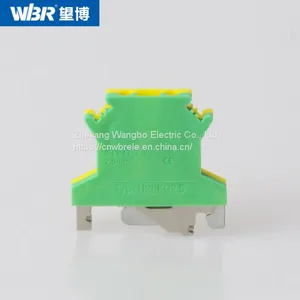 Yellow-green Ground Terminal Cable Connector DIN Rail Terminal USLKG2.5 thumbnail-2