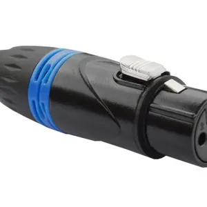 3-Pin XLR Female Cable Connector Black Plated With Color Ring thumbnail-3
