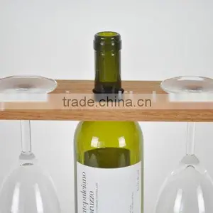 Custom Made Solid Wooden Wine and Glasses Organizer Rack thumbnail-3