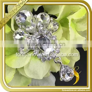 Fancy Crystal Diy Wedding Bouquet Rhinestone Brooch for Bridal Wholesale FB-077 thumbnail-1