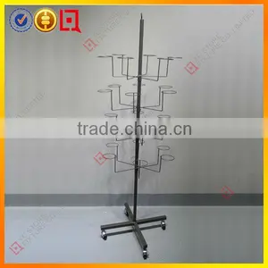 6 Racks Rotating Hat Display Flooring Stand thumbnail-1