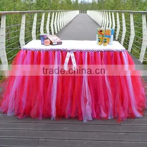 Home Decoration Tutu Tulle Table Skirt Cover Green SD103 thumbnail-4