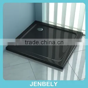 Square Black Acrylic Low Shower Tray thumbnail-1