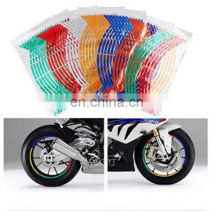16 Strips Stickers Motorcycle Accessories 7 Colors Car Styling Decals 17 Or 18 Inch Stickers Wheel Rim Sticker Reflective Tape thumbnail-3