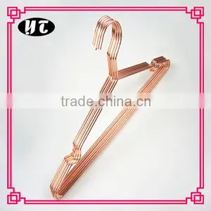 LYB-0155 Shiny Copper Metal Wire Hanger Wholesale Clothes Hanger thumbnail-1