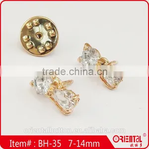 Cute Pussy Cat Shape Clear Stone Plating Metal Brooch thumbnail-3