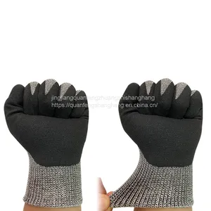 Nitrile Coated Safety Work Coated Palmed Cut Resistant A6 Gloves Ansi thumbnail-4