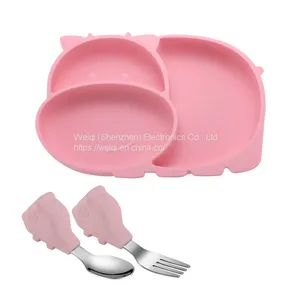Suction Dinner Plate Baby Practical Silicone Plate Set by Weiqi Factory thumbnail-1