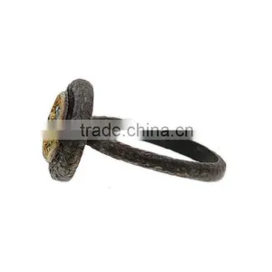 Star Shaped Silver Ring With Black Rhodium Polished thumbnail-2