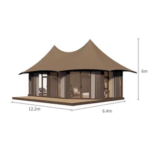 Prefab House Modular Steel Glamping Luxury Tent With Bathroom Hotel Tent Eco Waterproof 4season Family Resort Camp thumbnail-4