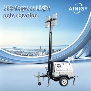 Water-Cooled Trailer-Mounted Mobile Light Tower thumbnail-2