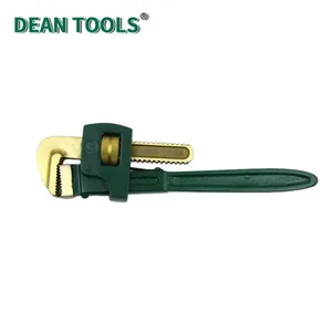 Non-Sparking Pipe Wrench British Type, Spark-free Safety Wrenches, Spark-Free Straight Plumbing Wrench, Aluminum Bronze thumbnail-1