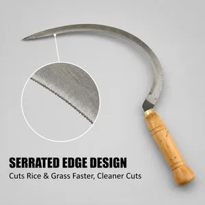 Sugarcane Harvesting Sickle Curved Steel Blade Cutting Tool For Sugar Cane Crop Collection Farm Worker Hand Use Daily Outdoors thumbnail-5