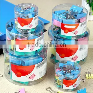 Color Binder Clips for Office With Transparent Plastic Box thumbnail-3