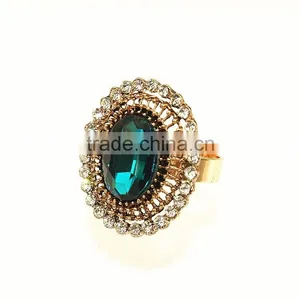 Big Gold Ring With Big Oval Stone Shape Finger Ring thumbnail-1