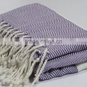 Hammam Turkish Moroccan Fouta Towel Peshtemal Soft Beach Pareo Cotton Towels thumbnail-4