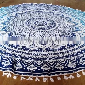 New OMBRE Mandala Round Roundie Towel Throw Tapestry Beach Yoga Mat Bohemian Hippie Beach Towel thumbnail-1