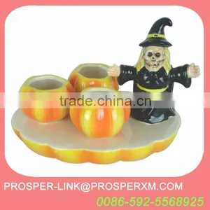 Halloween Ceramic Pumpkin Candle Holder thumbnail-1