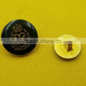 Black Enamelled Metal Shank Button For Dress --- MJ3689 thumbnail-3