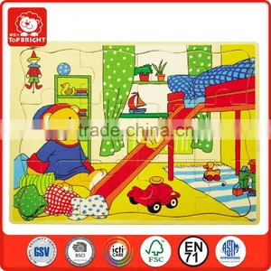 China Product Price List Silk Screen Printing Wooden Bear Children's Slide in Bedroom Design 2d Jigsaw Puzzle Games thumbnail-1