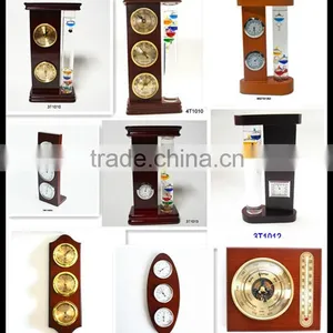 Galileo Thermometer Weather Station; Wooden Weather Station; Traditional Dial Weather Station thumbnail-1