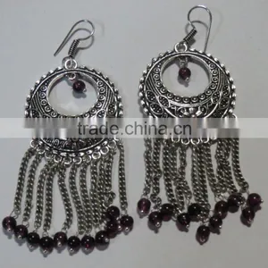 Victorian Style Garnet Gemstone Earrings thumbnail-3