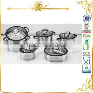 2016 MSF Newest Design Straight Body Cookware Set With Black Color Silicone Ring Glass Lid and Handle MSF-3945BL Supplier's Choice thumbnail-1