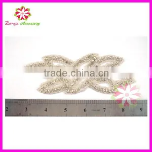 Crystal Rhinestone Applique, Crystal Embellishment Appliques, Bridal Rhinestone Appliques thumbnail-5